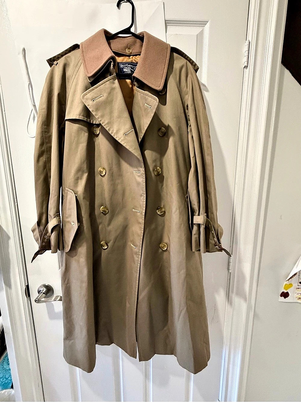 Burberry Vintage Burberrys Double-Breasted Trench Coat with Nova Check Lining